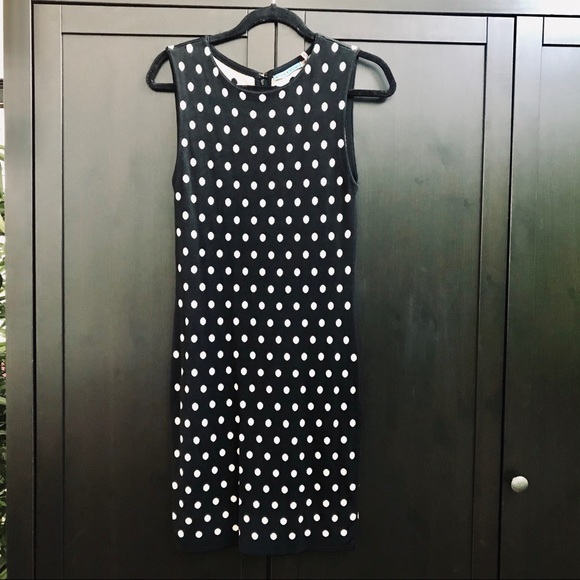 Alice + Olivia Polka Dot Knit Sheath Dress Size Small - Picture 2 of 7